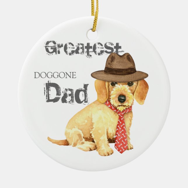 Wirehaired Dachshund Dad Ceramic Ornament (Front)