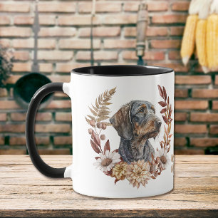 Wirehaired Dachshund Dog Autumn Wreath Mug