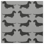Wirehaired Dachshund Dog Silhouettes Pattern Fabric