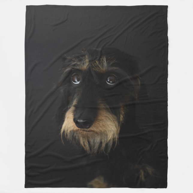 Wirehaired Dachshund Fleece Blanket (Front)