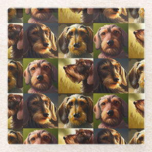 Wirehaired Dachshund Glass Coaster