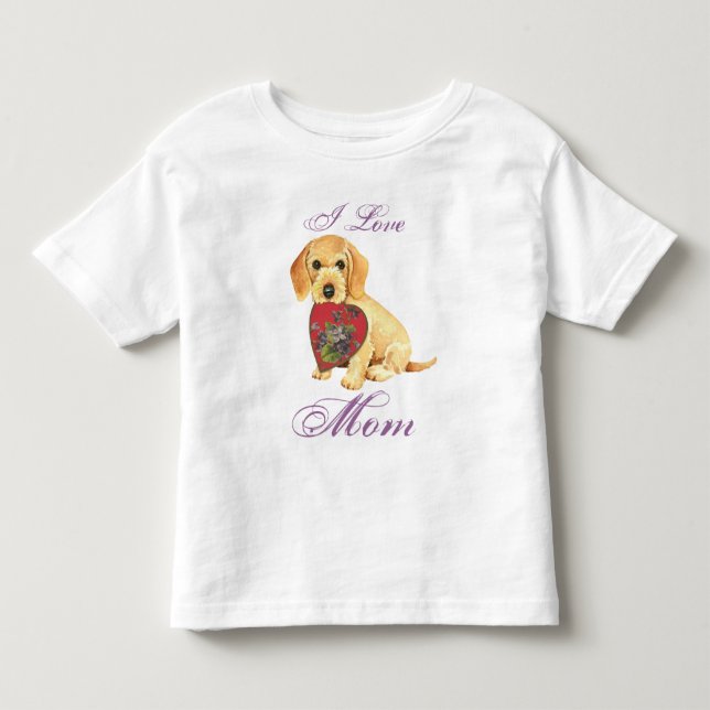 Wirehaired Dachshund Heart Mom Toddler T-shirt (Front)