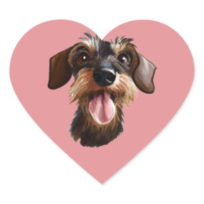 Wirehaired Dachshund Heart Sticker