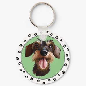 Wirehaired Dachshund Keychain