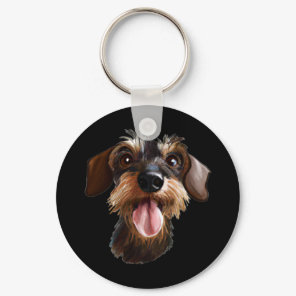 Wirehaired Dachshund Keychain