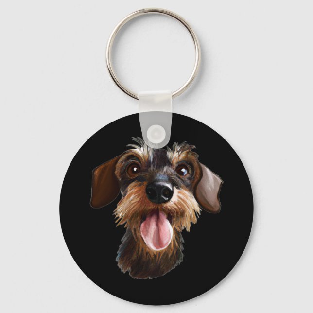 Wirehaired Dachshund Keychain (Front)