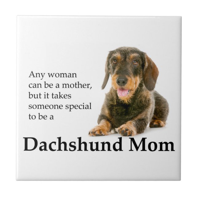 Wirehaired Dachshund Mom Tile (Front)
