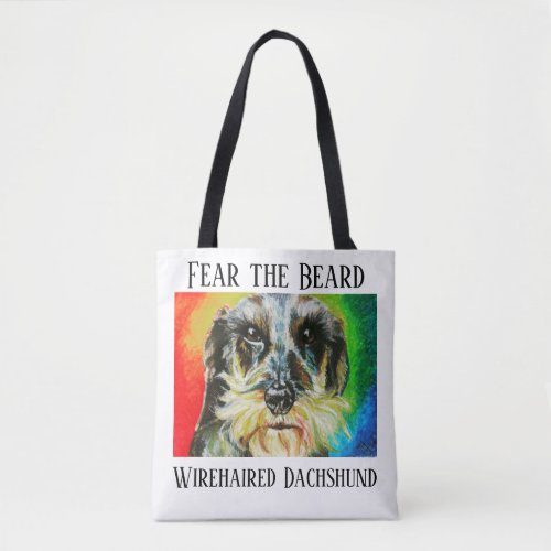 Wirehaired Dachshund Pastel Portrait Tote Bag