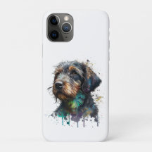 Wirehaired Dachshund Puppy Watercolor Art
