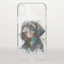 Wirehaired Dachshund Puppy Watercolor Art