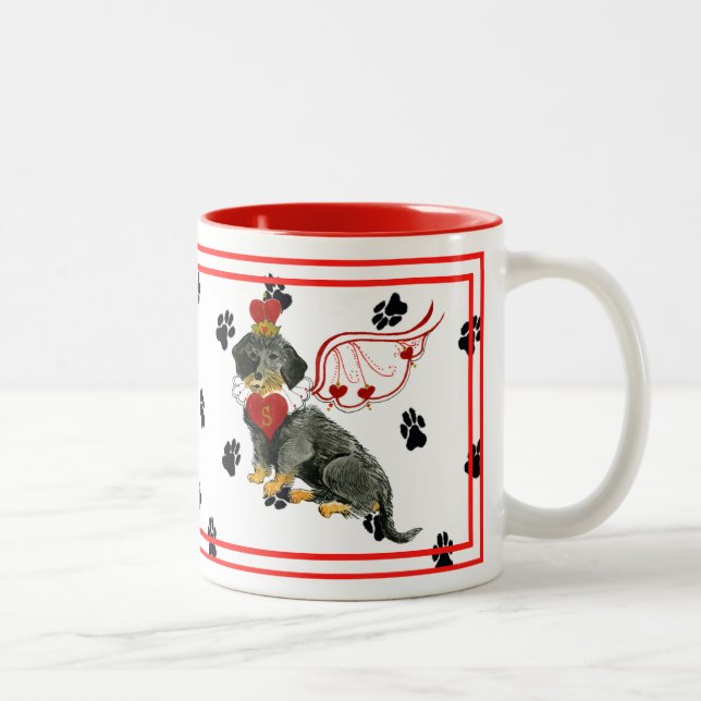 Wirehaired Dachshund "Queen of Hearts" Mug (Right)