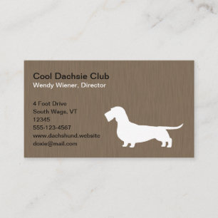 Wirehaired Dachshund Silhouette Pet Wiener Dog Business Card