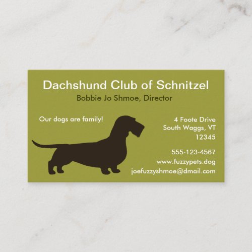 Dachshund (Wire Hair) Business Cards