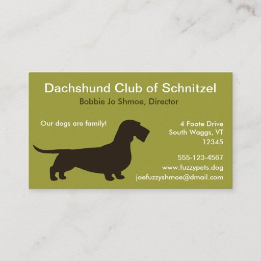 Customizable Dachshund (Wire Hair) Business Cards
