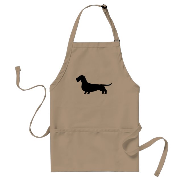 Wirehaired Dachshund Silhouette Wiener Dog Lover's Adult Apron (Front)