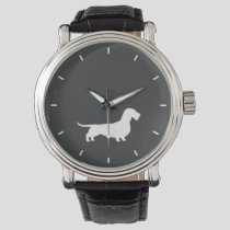 Wirehaired Dachshund Silhouette Wiener Dog Lover's Watch
