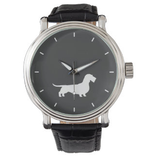 Wirehaired Dachshund Silhouette Wiener Dog Lover's Watch
