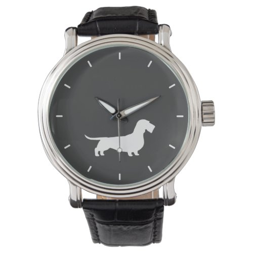 Wirehaired Dachshund Silhouette Wiener Dog Lovers Watch