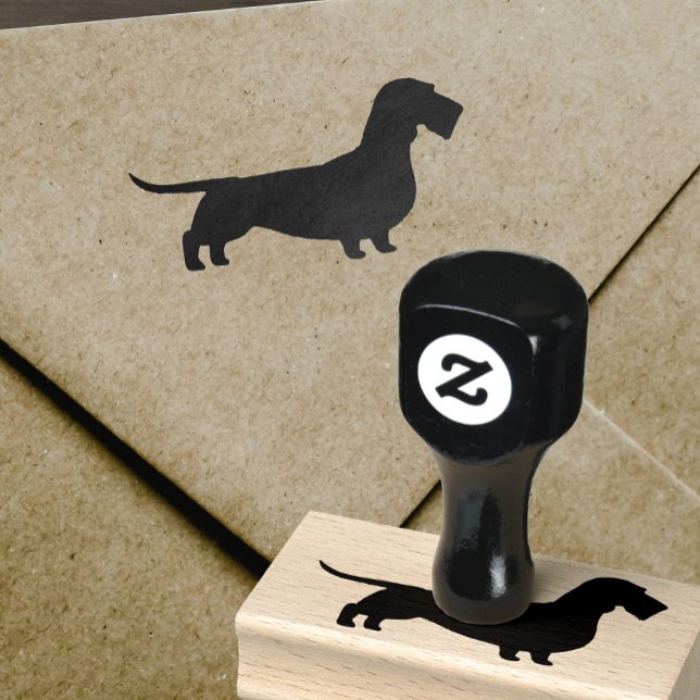 Wirehaired Dachshund Silhouette | Wiener Dog Rubber Stamp (Creator Uploaded)