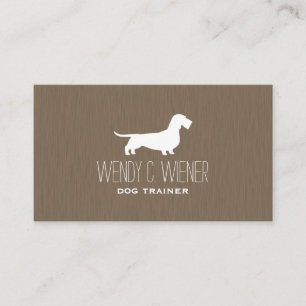 Wirehaired Dachshund Silhouette Wire Wiener Dog Business Card