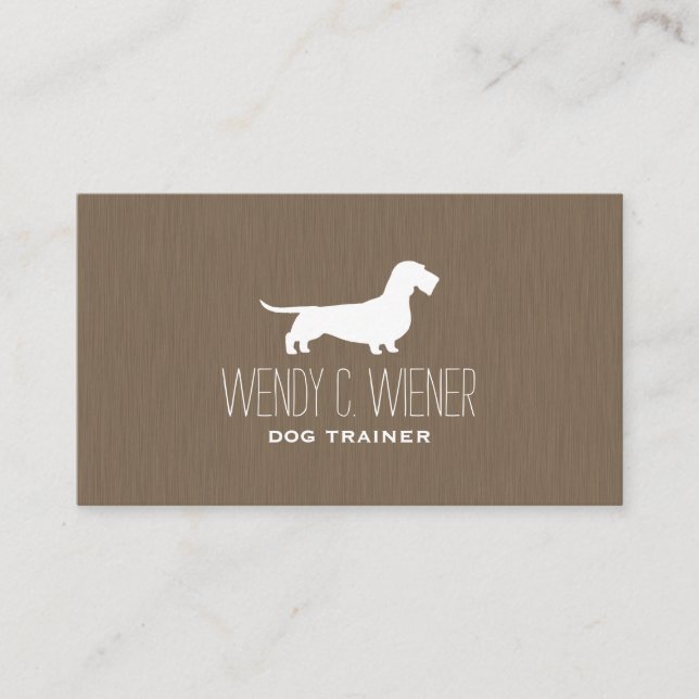 Wirehaired Dachshund Silhouette | Wire Wiener Dog Business Card (Front)