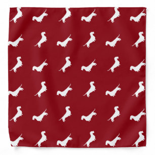Wirehaired Dachshund Silhouettes Pattern Bandana