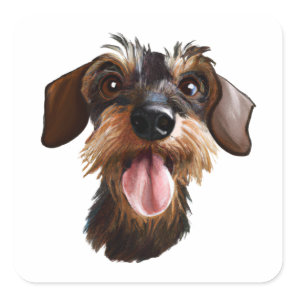 Wirehaired Dachshund Square Sticker