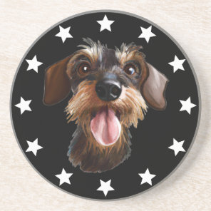 Wirehaired Dachshund Stars Coaster