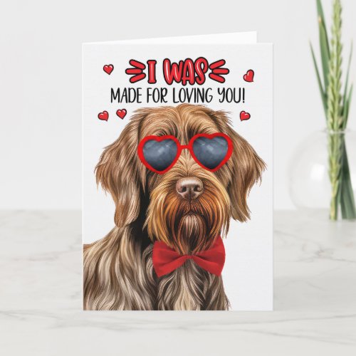 Wirehaired Griffon Dog Made for Love Valentine Holiday Card