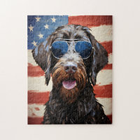 Wirehaired Pointing Griffon 4th of July Independen