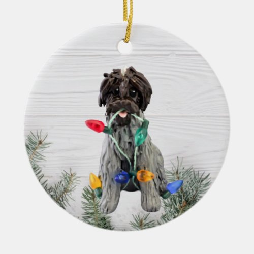 Wirehaired Pointing Griffon Ceramic Ornament
