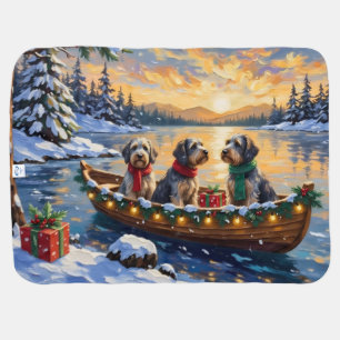 Wirehaired Pointing Griffon Christmas Boat Holiday Baby Blanket