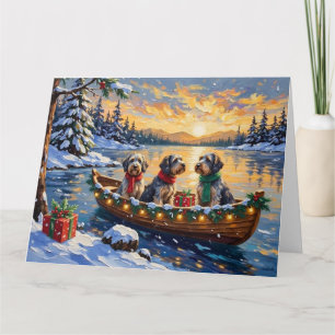Wirehaired Pointing Griffon Christmas Boat Holiday Card