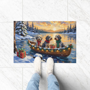 Wirehaired Pointing Griffon Christmas Boat Holiday Doormat