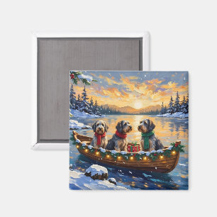 Wirehaired Pointing Griffon Christmas Boat Holiday Magnet