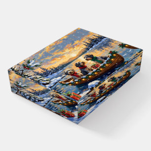 Wirehaired Pointing Griffon Christmas Boat Holiday Paperweight