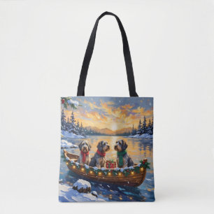 Wirehaired Pointing Griffon Christmas Boat Holiday Tote Bag