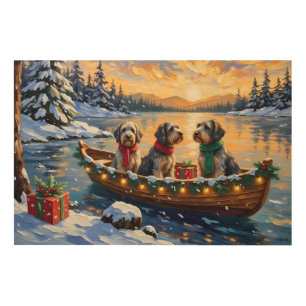 Wirehaired Pointing Griffon Christmas Boat Holiday Wood Wall Art