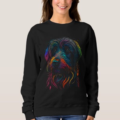 Wirehaired Pointing Griffon Colorful Pop Art Splas Sweatshirt