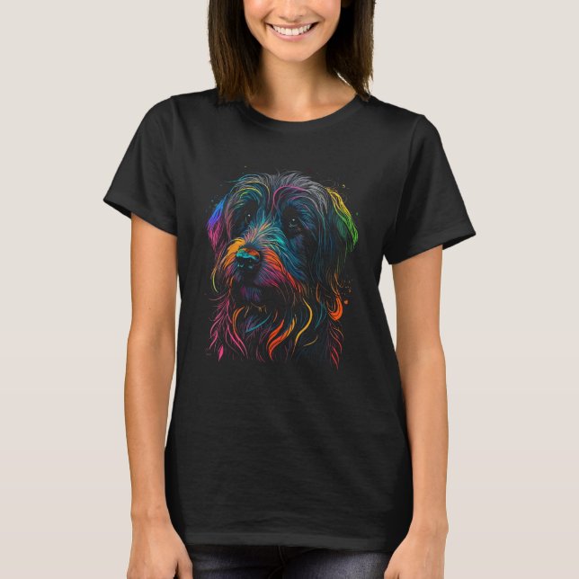 Wirehaired Pointing Griffon Colorful Pop Art Splas T-Shirt (Front)