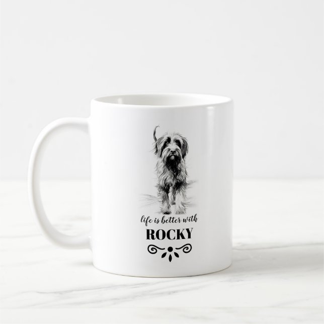 Wirehaired Pointing Griffon Custom dog Name Coffee Mug (Left)