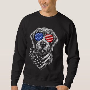 Wirehaired Pointing Griffon Dog 4th of July Americ Sweatshirt