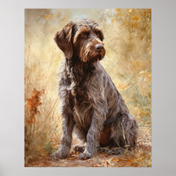 Wirehaired Pointing Griffon Dog Art Print Poster