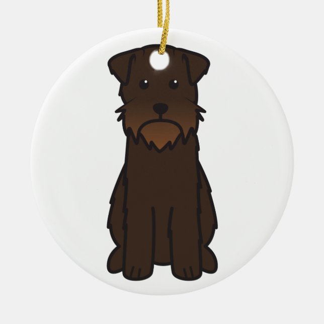 Wirehaired Pointing Griffon Dog Cartoon Ceramic Ornament (Front)