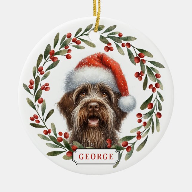 Wirehaired Pointing Griffon Dog Ceramic Ornament (Front)