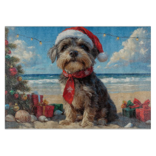 Wirehaired Pointing Griffon Dog Christmas Beach Cutting Board