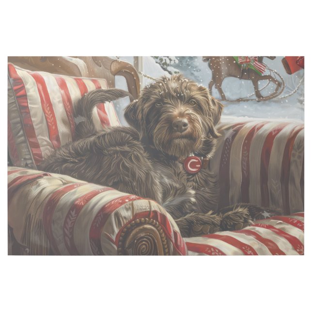 Wirehaired Pointing Griffon Dog Christmas Festive Gallery Wrap (Front)
