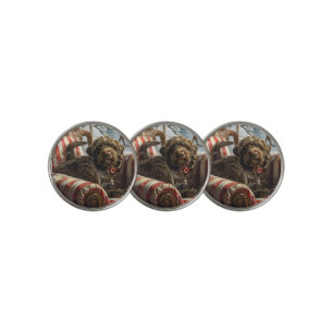 Wirehaired Pointing Griffon Dog Christmas Festive Golf Ball Marker
