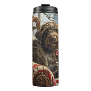 Wirehaired Pointing Griffon Dog Christmas Festive Thermal Tumbler