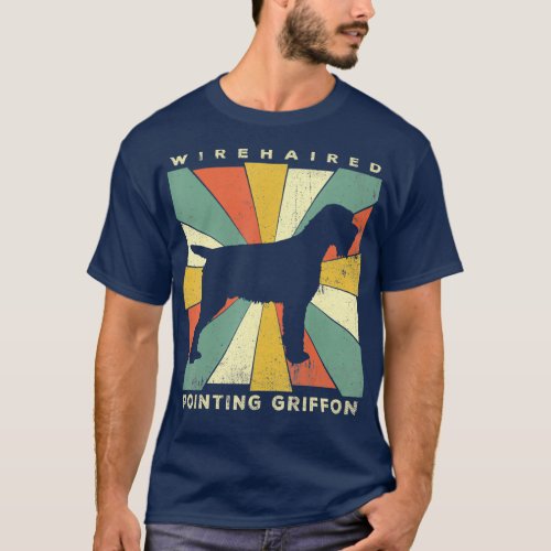 Wirehaired Pointing Griffon Dog Retro 70s Gift T_Shirt
